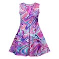thumbnail image 4 of Girls' Summer Sequin Print Sleeveless Round Neck Dress Mid Size Children's Waist Cinched Children's Dress Vestidos de primavera para chicas, 4 of 7