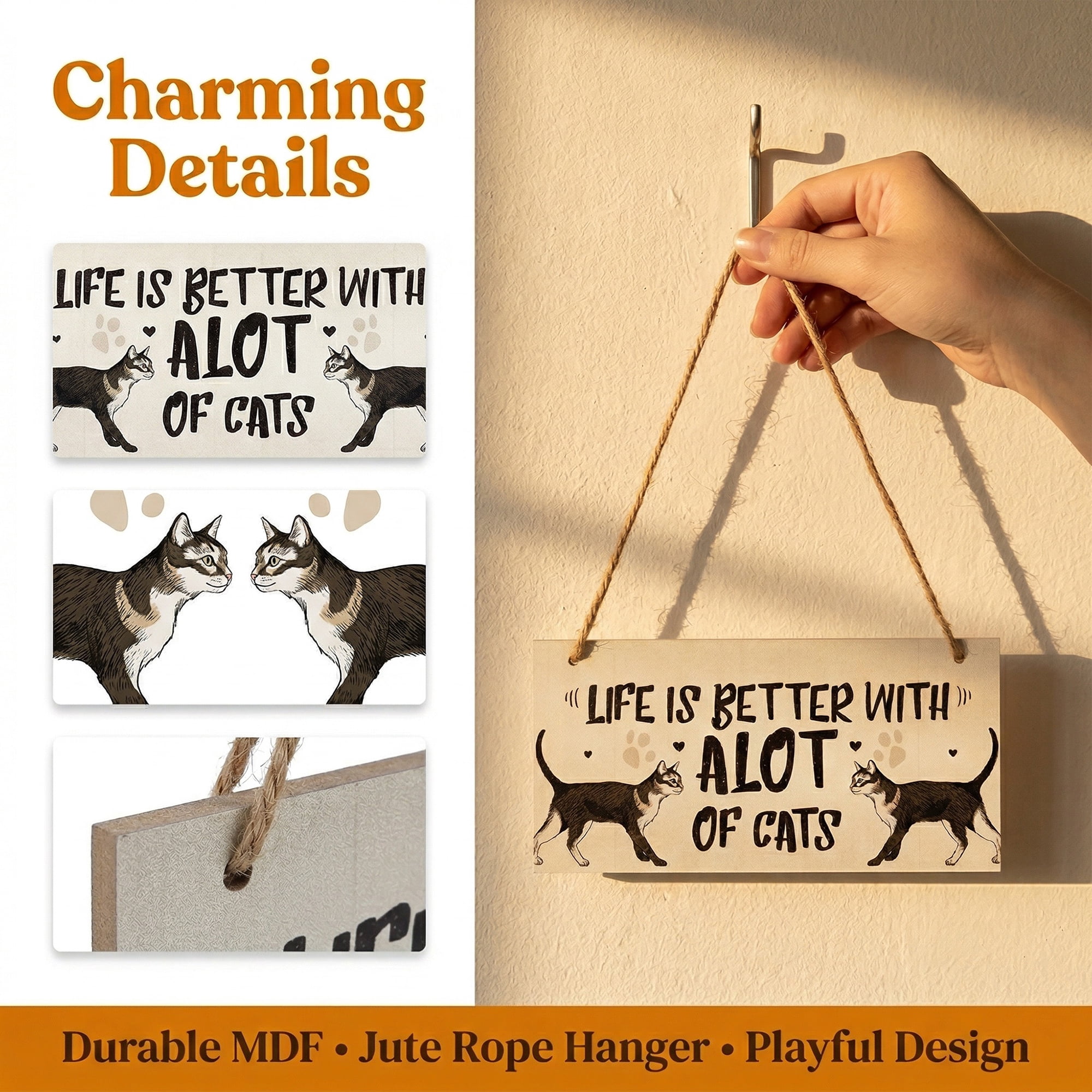 Unique Bargains Pet Sign Home Decor Decorative Wall Plaque Style J 3.9in