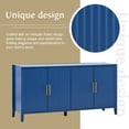 thumbnail image 3 of 63”Inch Modern Wood Accent Buffet Sideboard Serving Storage Cabinet with Large Storage Space, Metal handles & Wood Legs and Shelves for Dining Room, Entryway (Navy Blue), 3 of 9