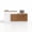 European Oak+white, variant on YTElantivo Commercial L-Shaped Reception Desk with Raised Counter and Right Return, 110-inch
