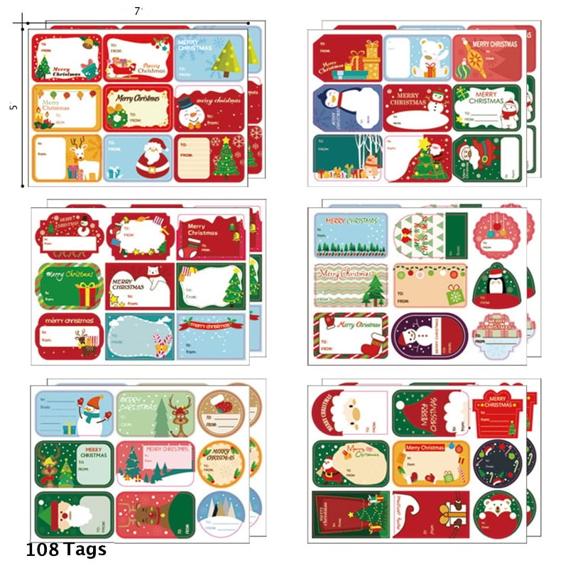 40 Personalised santa Christmas Stickers tags labels gift parcels presents xmas 