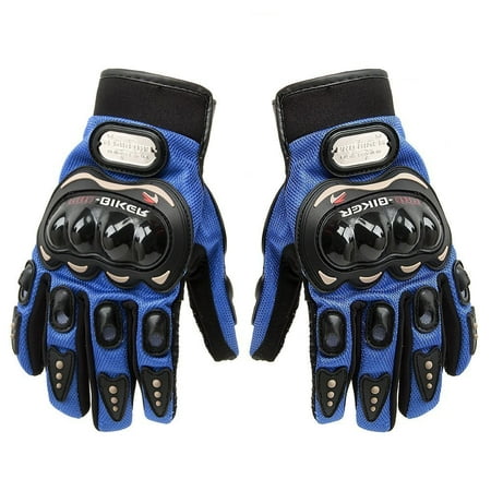 TCBunny Pro-biker Motorcycle Glove Carbon Fiber Powersports Racing (Blue,