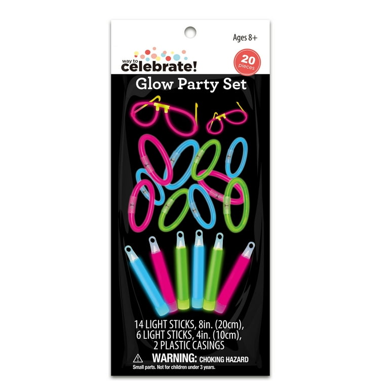 8Glow Sticks Party Pack 16 Pcs Color Party Favors with Connector