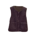 thumbnail image 2 of Chaleco polar para mujer, cálido, moderno, ligero, informal, para otoño Café, 2 of 9