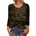 thumbnail image 2 of Long Sleeve Shirts For Women Halloween Pattern Print Graphic Tees Blouses Casual Plus Size Basic Tops Pullover, 2 of 5