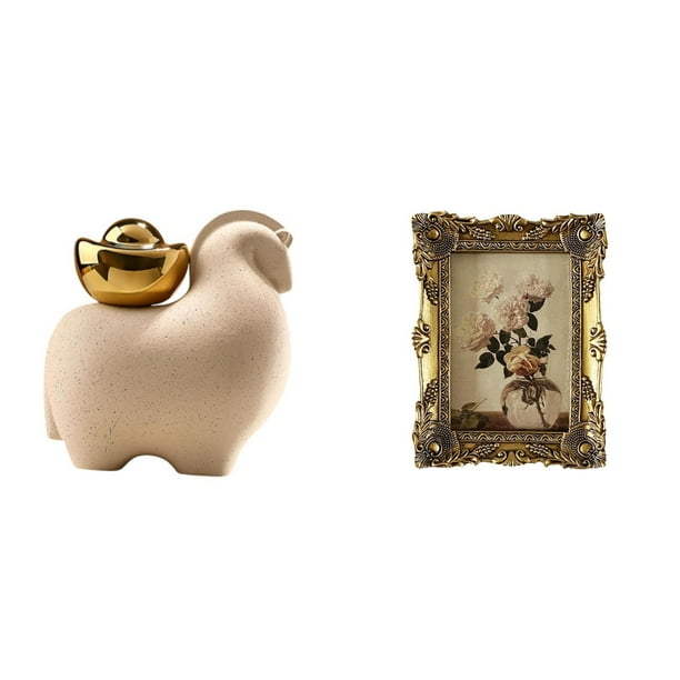 Estatua De Animal En Miniatura, Decoración De Mesa, Colecciones, Decoración Creativa Para El Hogar, Figura De Feng Shui Chino, Marco De Fotos, Marco De Fotos Ornamentado, Marco De Exhibición