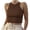 Coffee, variant on Qiopertar Women's Sleeveless Ribbed Tank Tops Casual Summer Short Sleeveless T-Shirts Round Neck Basic Comfy Stretchy Crop Tops, Sky Blue L