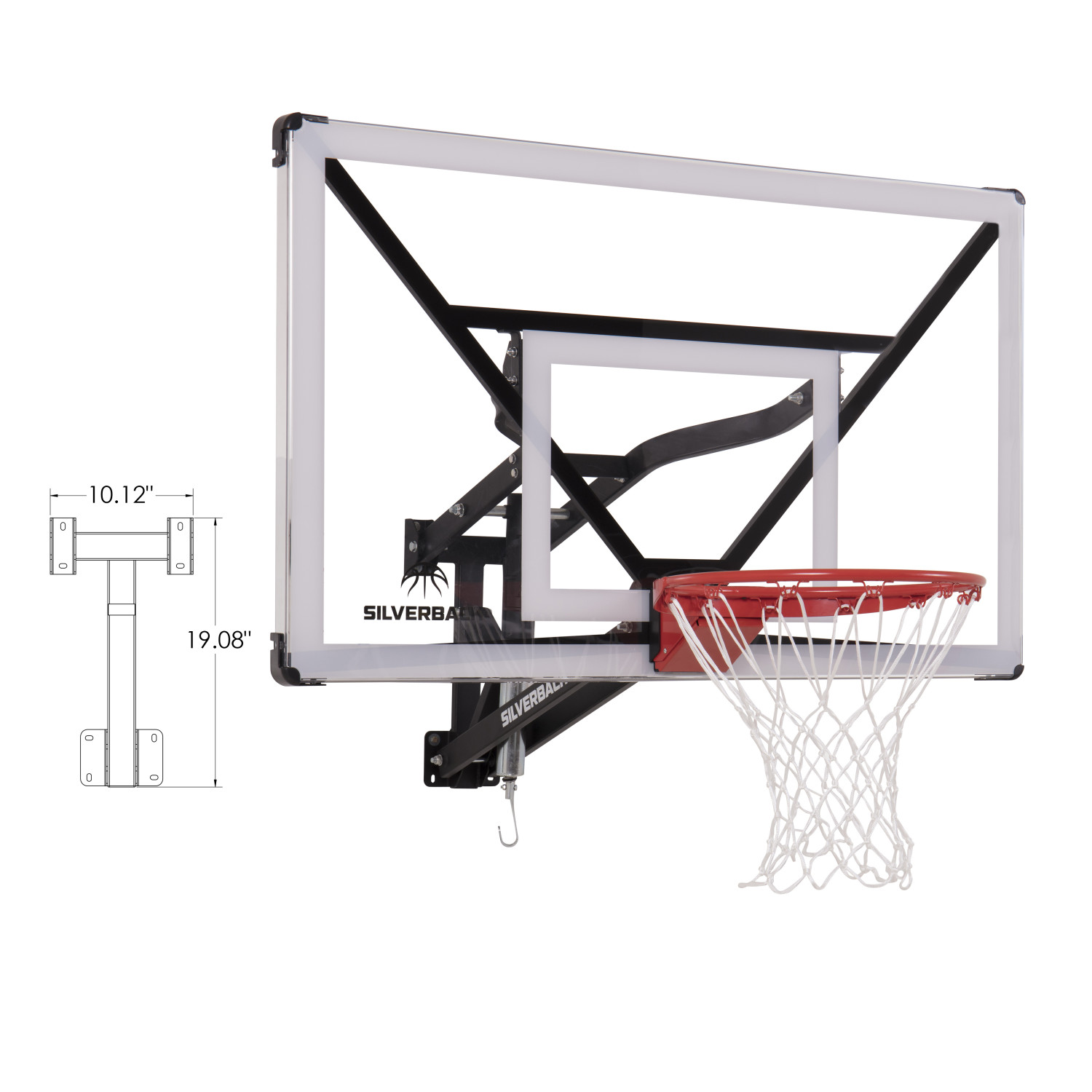 Silverback SBX 54" Wall Mounted Adjustable-Height Basketball Hoop with Quick Play Design - image 3 of 11