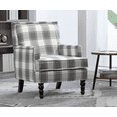 thumbnail image 3 of Leumius Modern Accent Chair with Wood Legs,Vintage Upholstered Armchair Single Sofa Chair Reading Accent Chair for Living Room Bedroom Office,Antique Grey, 3 of 4