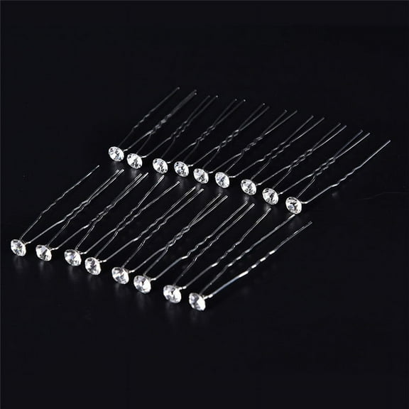20pc Clear Crystal Rhinestone Diamante Wedding Bridal Prom Hair Pins Hairpin WA
