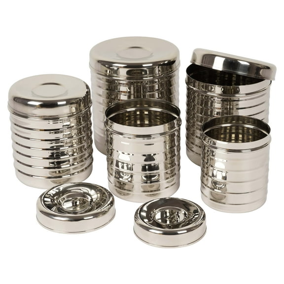 Trifri 5,Piece Metal Nested Canister Storage Set- Steel Containers-Airtight Leak-Proof Storage Box Reusable Snack Containers