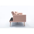 thumbnail image 6 of Modern Futon Sofa Bed Velvet Fabric Golden Metal Legs 3 Seats 68 inch Wide Loveseat Sofa Living Room Sofa with 2 Throw Pillows, 6 of 7