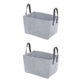 thumbnail image 4 of Advancent Bolsa organizadora de fieltro, cesta portátil, bolsa de almacenamiento de tela, organizador de dormitorio, papelera, cesta para maletero de gris 2piezas Advancent CBP151844, 4 of 6