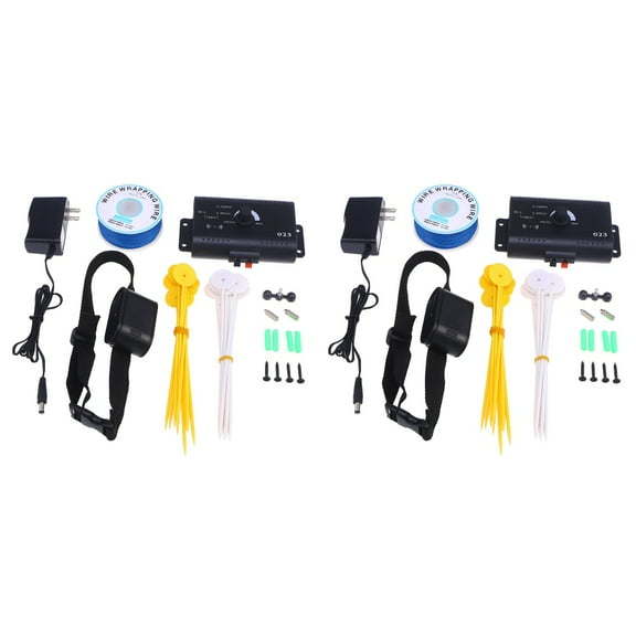 2 Sets Underground Electric Dog Fence System Waterproof Collars For Dog with US-plug