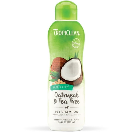 UPC: 0645095202160 | TropiClean Oatmeal & Tea Tree Medicated Itch Relief Shampoo for Pets  20oz