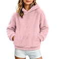 thumbnail image 2 of Lutiedan Boys Girls Sherpa Fleece Hoodie Kids Casual Fuzzy Sweatshirt Plush Winter Warm Hooded Pullover Tops Size 3-14,Pink, 2 of 7