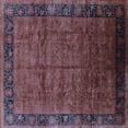 thumbnail image 1 of Ahgly Company Indoor Square Oriental Light Blue Industrial Area Rugs, 6' Square, 1 of 4
