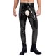 thumbnail image 4 of Lencería masculina de cintura alta, pantalones largos de látex, mallas sin entrepierna de charol brillante, leggings con cintura elástica, ropa de club, 4 of 5