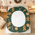thumbnail image 4 of Erosebridal Gingerbread Cookies Fitted Sheet Full 3 Pieces,Christmas Baking Bed Set,Dark Green,1 Fitted Sheet and 2 Pillowcases, 4 of 6