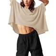 thumbnail image 2 of Oversized T-Shirts Womens Cropped Casual Short Sleeve Loose Fit Tee Tops, 2 of 6