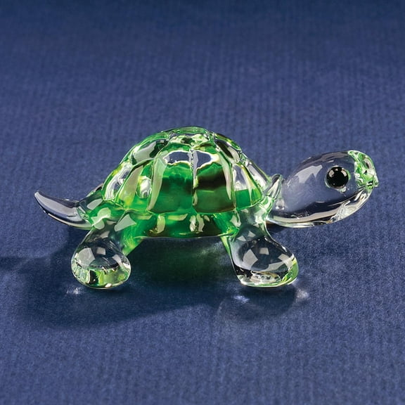 Green Turtle Glass Figurine