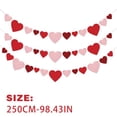 thumbnail image 2 of DAMAI 3 String 8.2 Feet Felt Valentines Day Garland, Heart Shape Galentines Day Decorations for Mantle, Wall, Party Valentines Decorations, Pink Red Claret Heart Garlands for Valentines Day Decor, 2 of 8