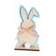 thumbnail image 2 of Adornos de conejito de Pascua para pasillo, fiesta, escritorio, decoración de mesa de conejito de madera Azul, 2 of 9