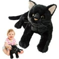 thumbnail image 2 of Meitianfacai Black Realistic Plush Cat Toy in Lying Position Soft Stuffed Animal for Home Decoration Workplace Companion and Emotional Comfort, 2 of 8