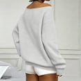 thumbnail image 4 of Women's Casual Off Shoulder Sweatshirt Long Sleeve Waffle Knit Loose Pullover Top with Pockets Solid Color Fashion Hoodie Cozy Oversized Sweater, 4 of 5
