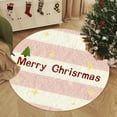 thumbnail image 5 of Christmas Tree Round Rug - 32" Non-Slip Holiday Doormat with Pink/Green Design, Machine Washable for Kitchen/Bathroom (Polyester Microfiber)‌, 5 of 6