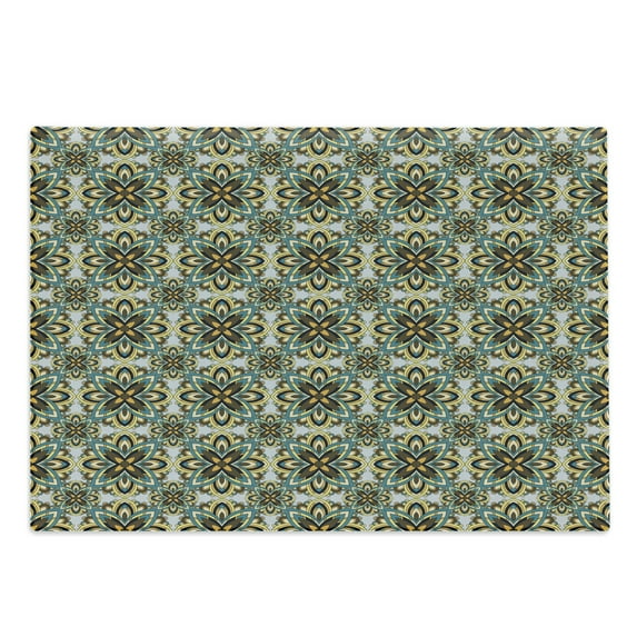 Mandala Cutting Board, Modern Style Universe Motif with Fractal Effects, Decorative Tempered Glass Cutting and Serving Board, Large Size, Multicolor, by Ambesonne