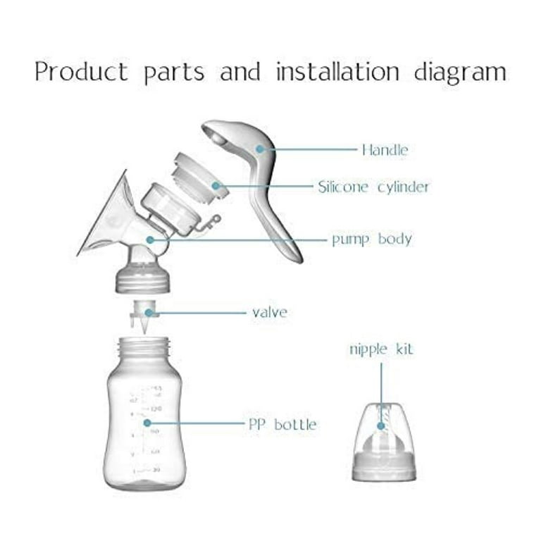 Durceler Manual Breast Pump, Silicone Hand Pump for Breastfeeding, Small  Portable Manual Breast Milk Catcher, Baby Feeding Pumps & Accessories,  White