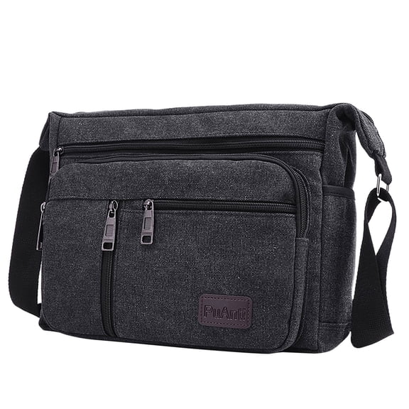 MUSOIE Men Large Vintage Crossbody Canvas Messenger Shoulder Bag Hiking Military Travel Satchel