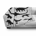thumbnail image 3 of Dinosaur Soft Flannel Fleece Throw Blanket, Various Black Dino Silhouettes Jurassic Evolution Extinction Predator Animals, Cozy Plush for Indoor and Outdoor Use, 60" x 80", Black White, by Ambesonne, 3 of 6
