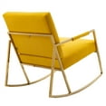thumbnail image 7 of ARCTICSCORPION Accent Chair, Leisure Rocking Chair with Stainless Steel Feet, Upholstered Rocking Armchair, Modern Rocker Chair with High Backrest and Armrests for Balcony Bedroom, Yellow, 7 of 7