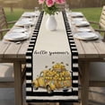 thumbnail image 4 of Summer Lemons Table Runner 72 Inches, Vintage Country Truck Bees Black Striped Bed Runner Dresser Scarves Tabletop for Indoor Outdoor Parties/Ceremony/Banquet, 18" x 72", 4 of 9