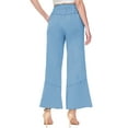 thumbnail image 3 of Wide Leg Pants for Women Ladies Fashion Loose Casual High Waist Palazzo Pants with Pockets,Small,Blue, 3 of 7
