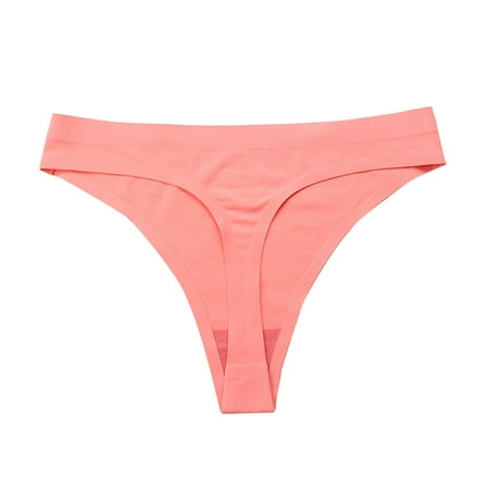 

Womens Large Low Waist Traceless One-Piece Invisible Ice Silk Thongs