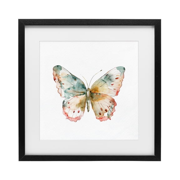 Stupell Industries Muted Watercolor Butterfly Black Framed Print Under Glass, design by Kim Allen