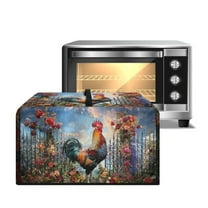 TSOVTHRID Rooster Chicken Floral Painting Print Air Fryer Toaster Oven Dust Cover, Protective Countertop Microwave Oven Cover for Home Indoor Decor, 18.25"W x 14.5"D x 11"H, S