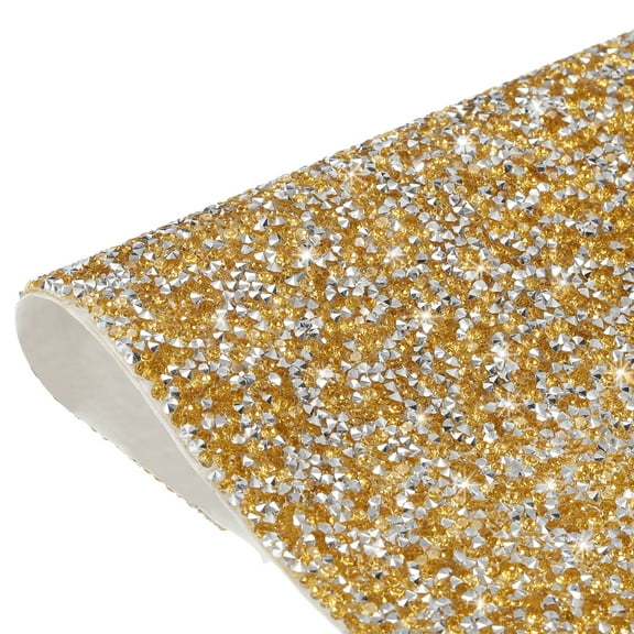 Bling Rhinestone Sheet Self-Adhesive Sticker 9.44 x 7.87 Inch Silver Yellow