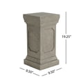 thumbnail image 6 of Christopher Knight Home 19.25" Outdoor Classic Plant Stand with Square Pedestal, Light Gray, 6 of 8