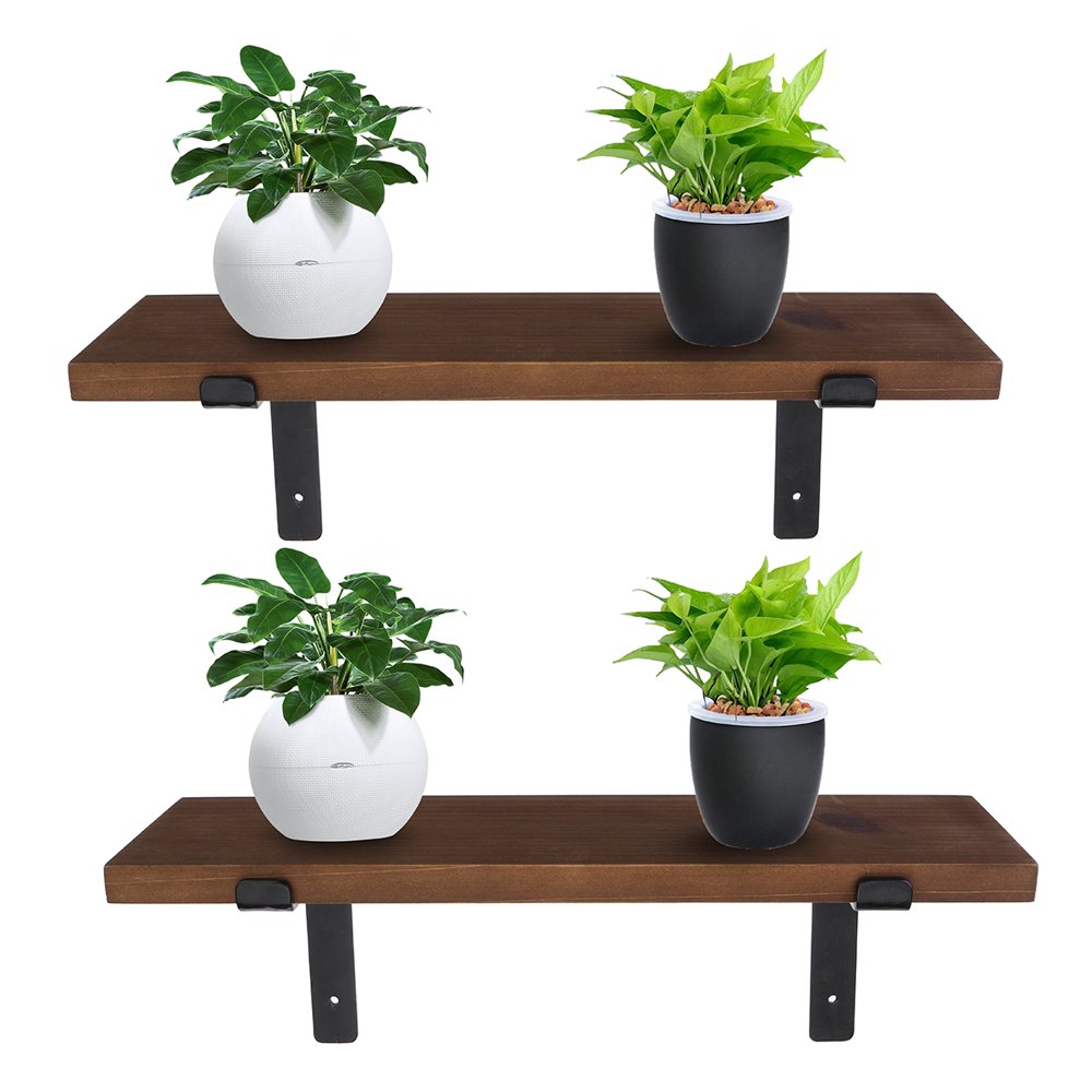 Floating Shelves Wall Mounted Shelf, Natural Bamboo Wall Decor Storage