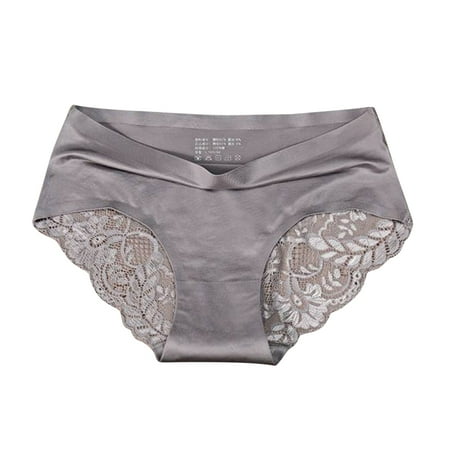 

Women Panties Lingerie Women Breathable Ice Silk Texture Seamless Brief Briefs Panties Women S Mid Waist Lace Ladies Panties