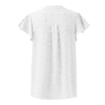 thumbnail image 4 of Baqcunre T Shirts For Women Women'S Summer Blouses V Neck Ruffle Short Sleeve Top Summer Shirts Dots Elegant Chiffon Blouse Workout Tops For Women Womens Blouses White XXL, 4 of 7