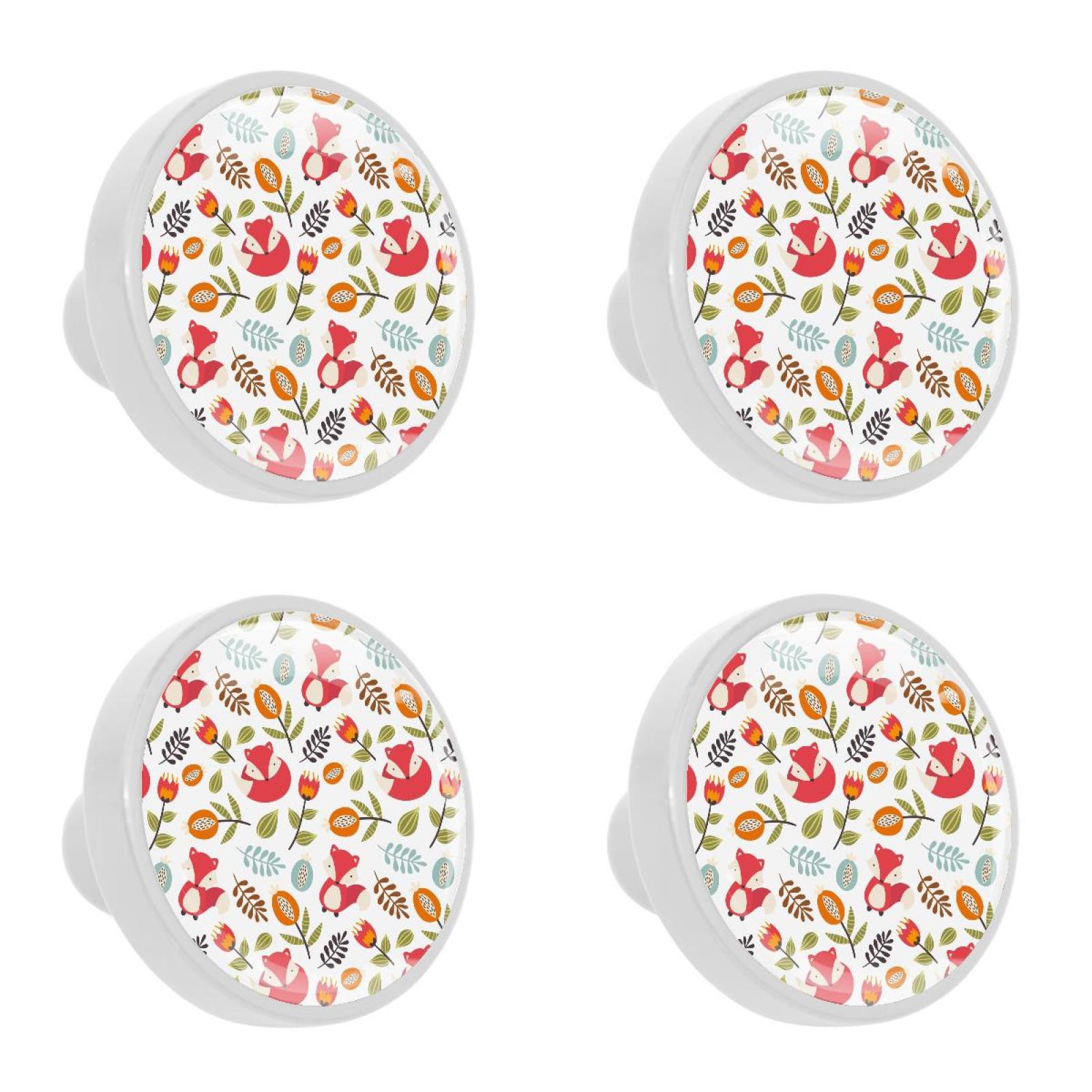 4 Pcs Fox Knobs for Kitchen Cupboard Dresser Bookcase Drawer