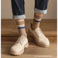 thumbnail image 5 of 7 Pairs Men's Mid-Calf Striped Socks – Odor-Resistant, Moisture-Wicking, Comfortable Knit Socks for Spring, Autumn & Winter, 5 of 8