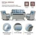 thumbnail image 4 of PARKWELL 4 Pieces Outdoor Patio Furniture Set Wicker Rattan Swivel Glider Chairs Cushioned Sofa Coffee Table All-Weather Conversation Sectional with Anti-Slip Cushions for Balcony, 4 of 8
