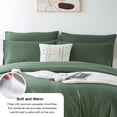 thumbnail image 5 of Davulos Dark Green Comforter Set Twin, 2 Pieces Solid Lightweight Bedding Comforter Set, All Season Fluffy Bed Set, 5 of 10