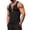 Black, variant on Men's Sleeveless 1/4 Zip V Neck Tank Tops Muscle Fit Athletic Workout Shirts Summer Quick Dry Performance Tee with Contrast Trim for Bodybuilding Fitness Training
